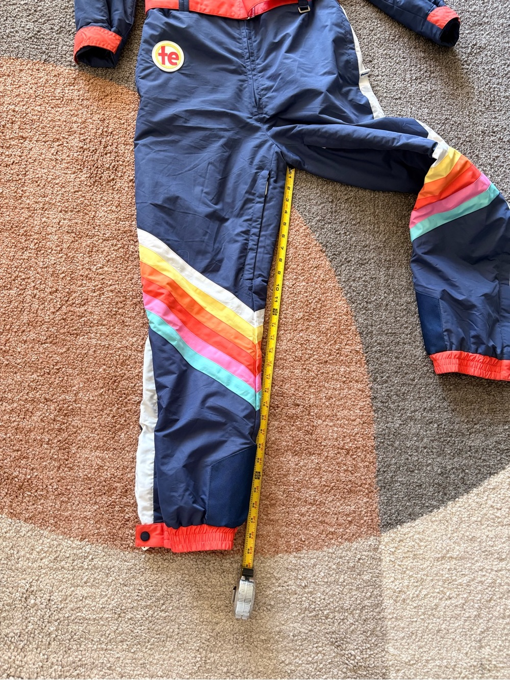Tipsy Elves Women M Shredder Snowboard Ski suit Rainbow Retro Winter Joy - Picture 7 of 10